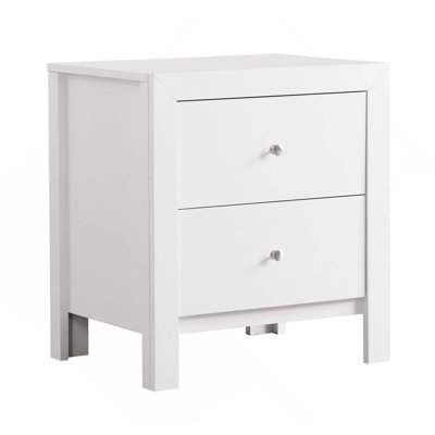 Elegant Transitional Nightstand With 2 Practical Drawers