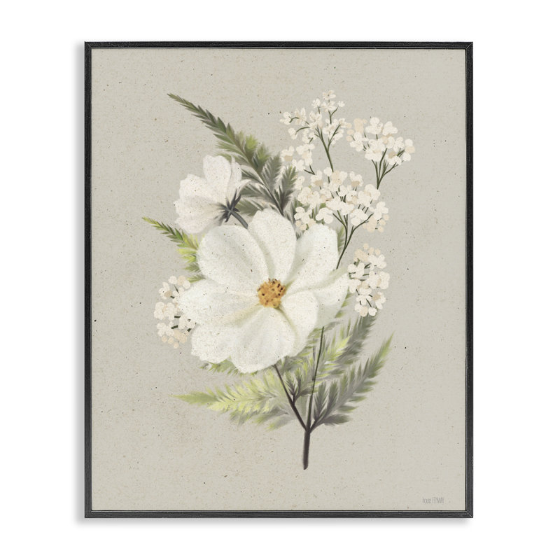 Fleurs en papier giclée encadrée, design par House Fenway, H 14 po x l 11 po, Giclée encadrée noir minuit