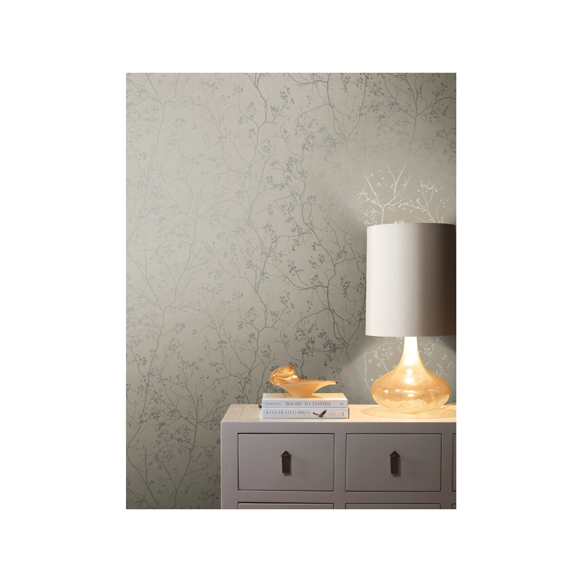Swanson 27' L x 27" W Smooth Wallpaper Roll, Gray/Silver