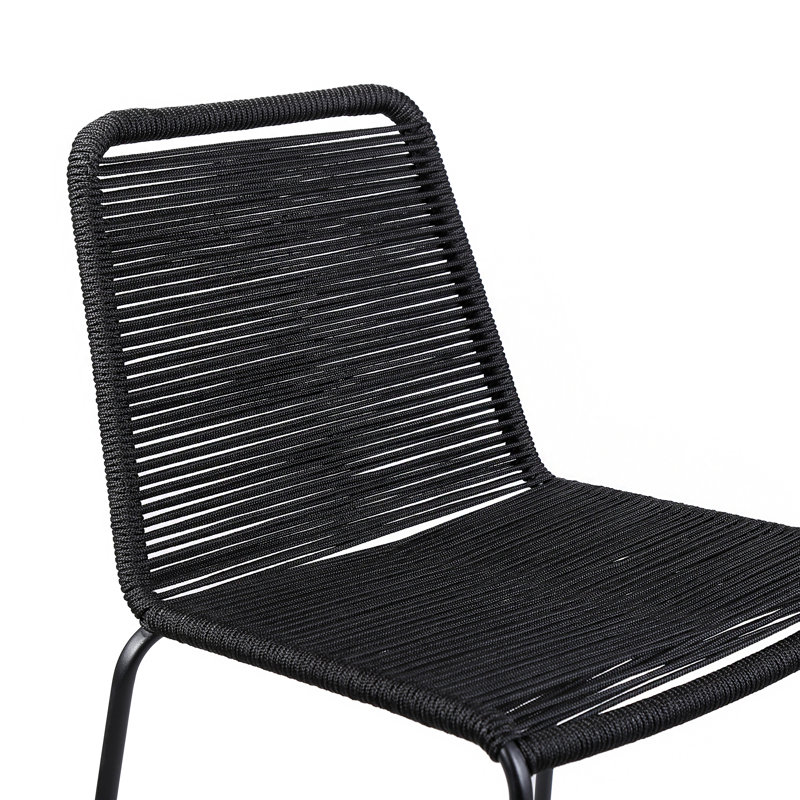 Tabouret de bar ou de table empilable Blomquist, Tabouret de comptoir (siège d'une hauteur de 27 p, Noir, noir, noir, noir