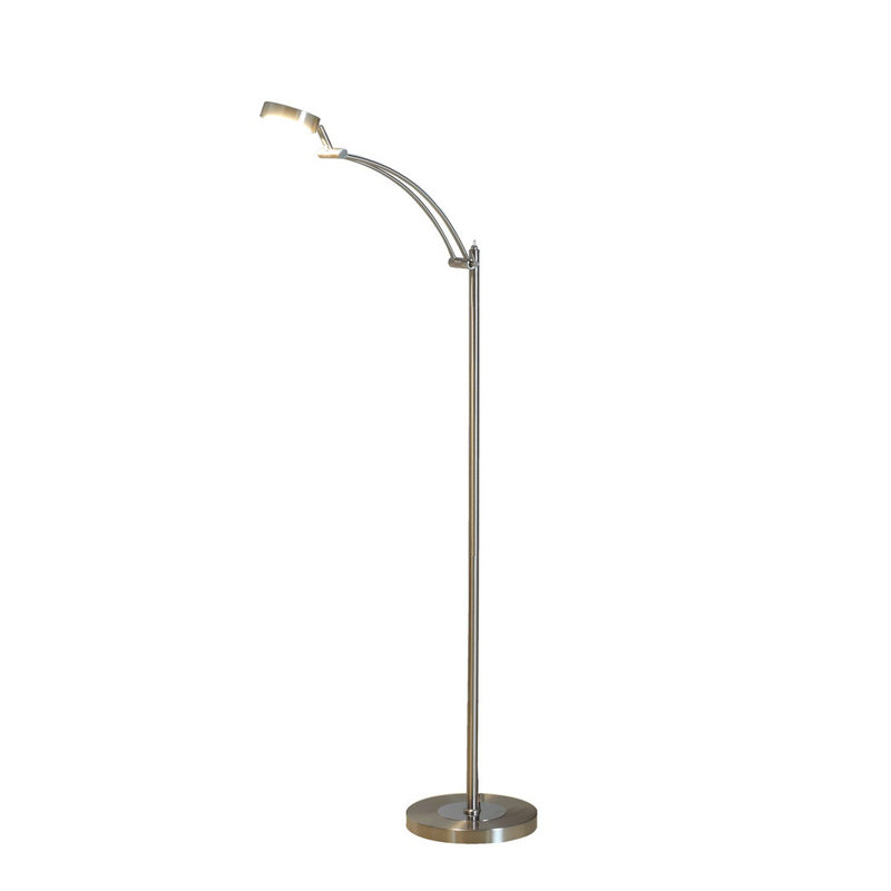 Elaineminimal 54 In.silver 1-light Integrated Led Task Floor Lamp