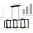 Bonniton 6-Light Farmhouse Rectangular Kitchen Island Pendant With Glass Diffuser