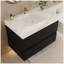 Meuble-lavabo flottant mural moderne 30 po avec comptoir en faux marbre et lavabo encastré en céramique