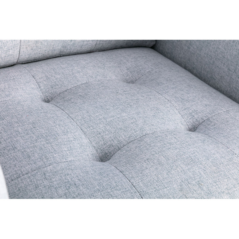 Upholstered Armchair, Light Gray Linen