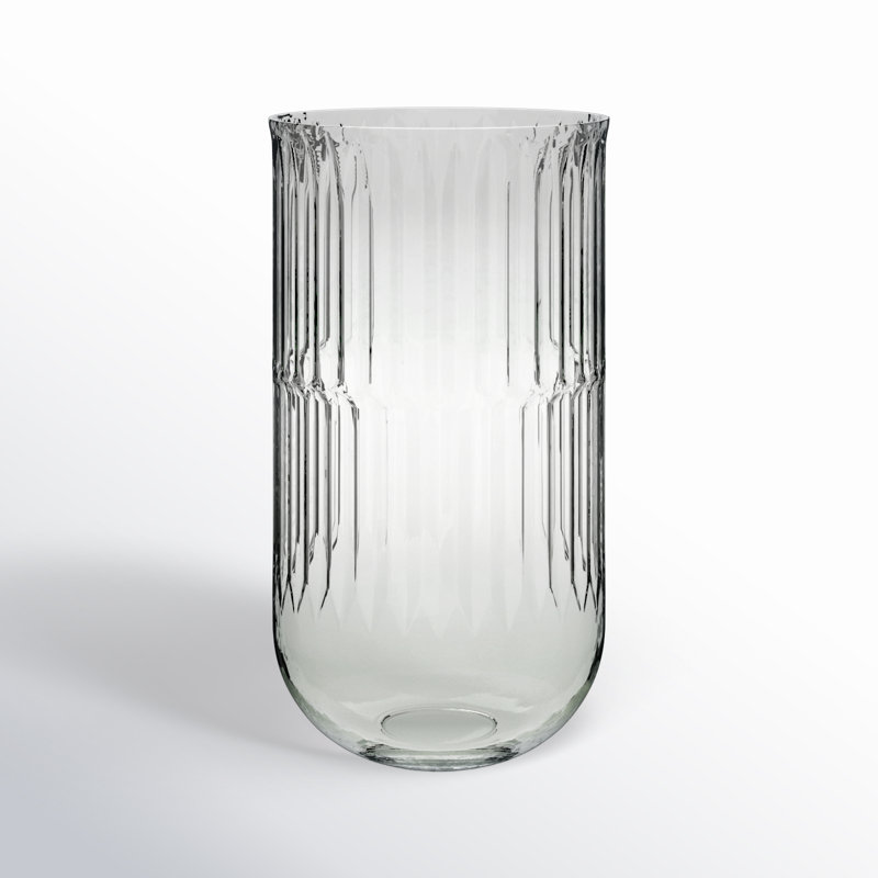 Eldin Handmade Glass Table Vase, 9.75" H x 5.25" W x 5.25" D