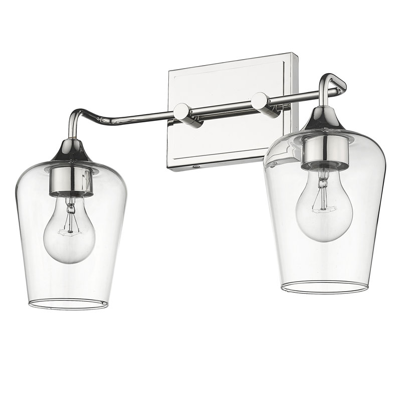 2 - Light Dimmable Vanity Light, Polished Nickel