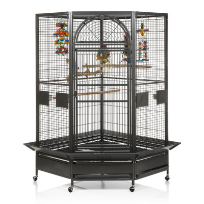 CC4242 ALT noir - très grande cage d'angle de 42 po x 42 po x 73 po