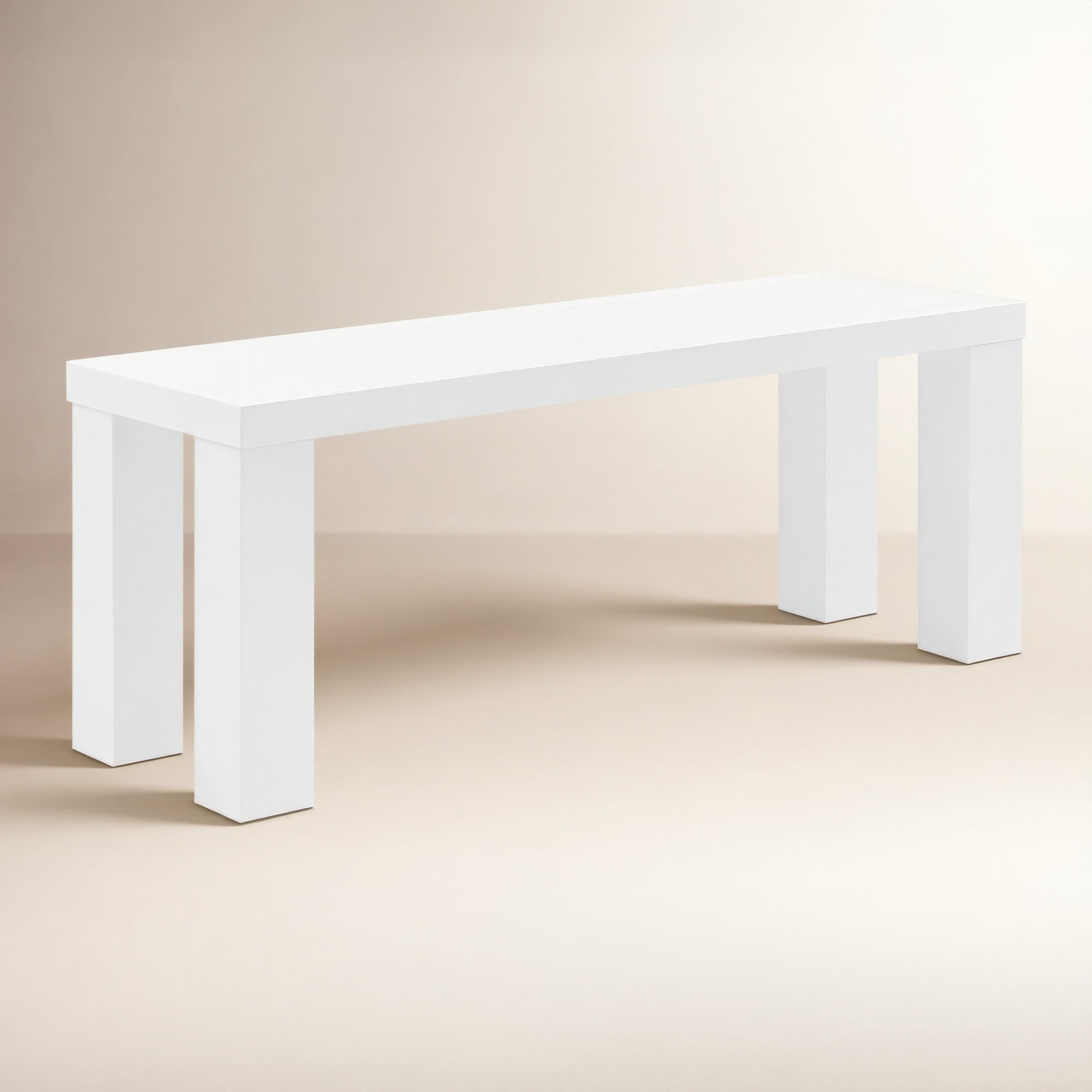 Carson Bench, White, 19" H x 49" W x 15" D
