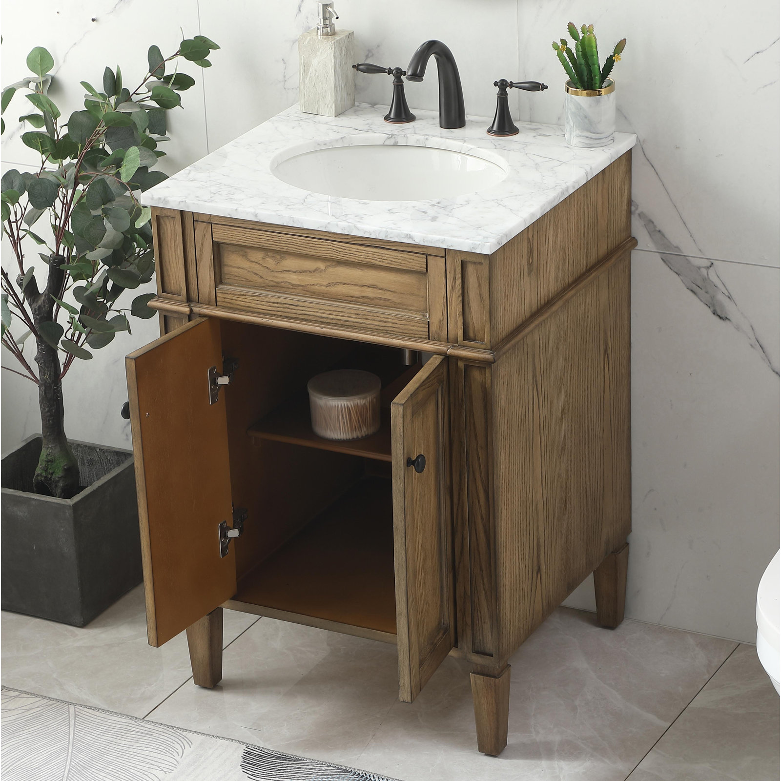 Rivers 24'' Single Bathroom Vanity, Driftwood