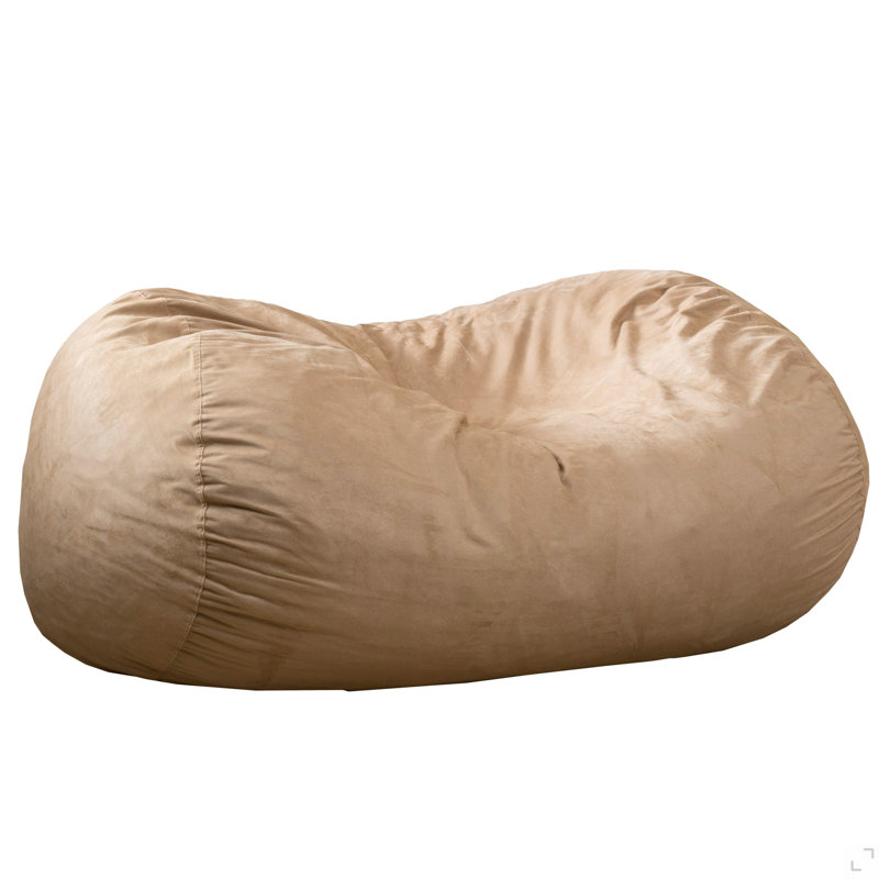 Fauteuil à billes cylindrique en suède de 6,5 pieds, Taupe