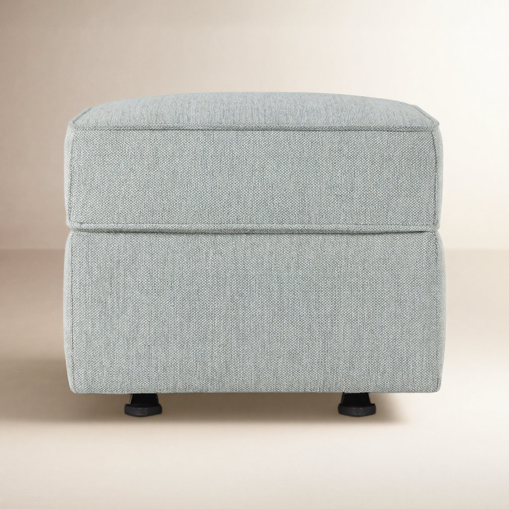 Willa 21" Ottoman, Light Gray Weave