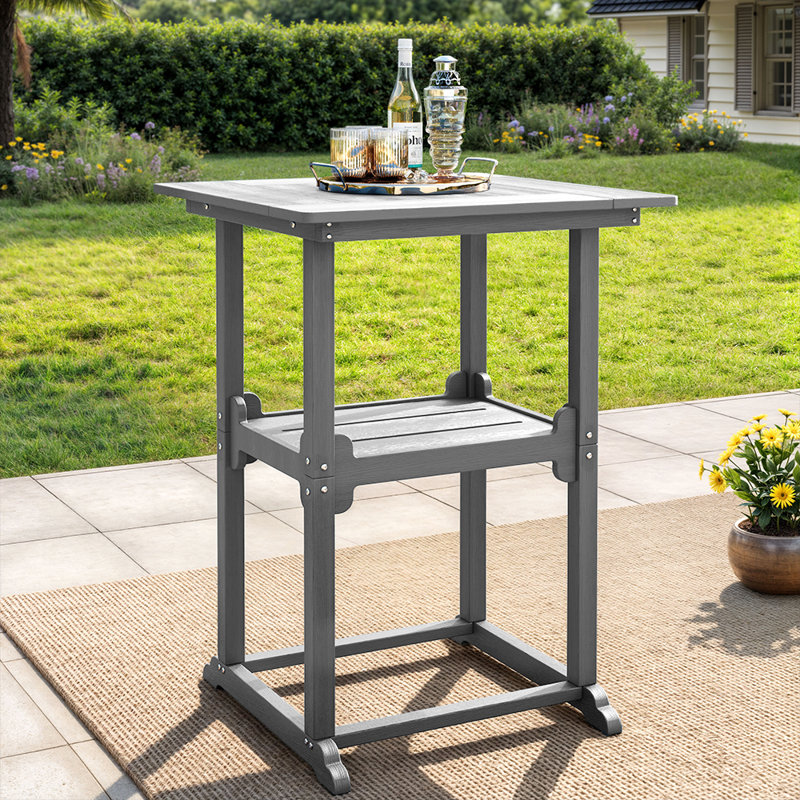 Pennington Cedartown Outdoor Square Patio Table HDPE, Gray