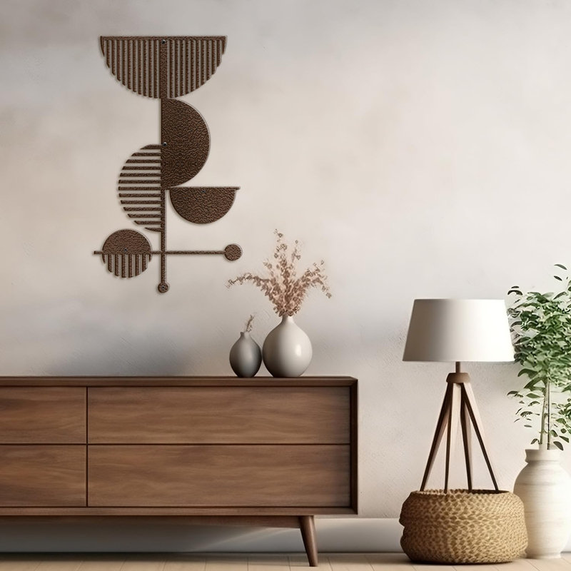 Décoration murale en métal, Bronze, H 30 po x l 15 po x P 0,05 po