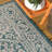 Moten Medallion Textured Weave Teal Blue/Gray Indoor/Outdoor Rug-2061456280
