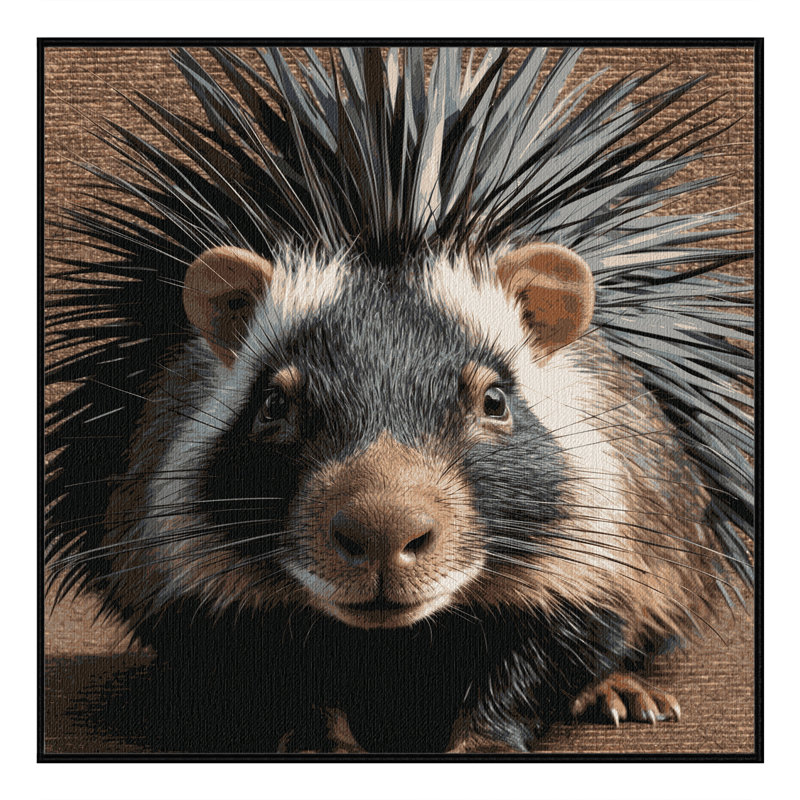  Tapis lavable africain Porcupine, Carré 3 pi