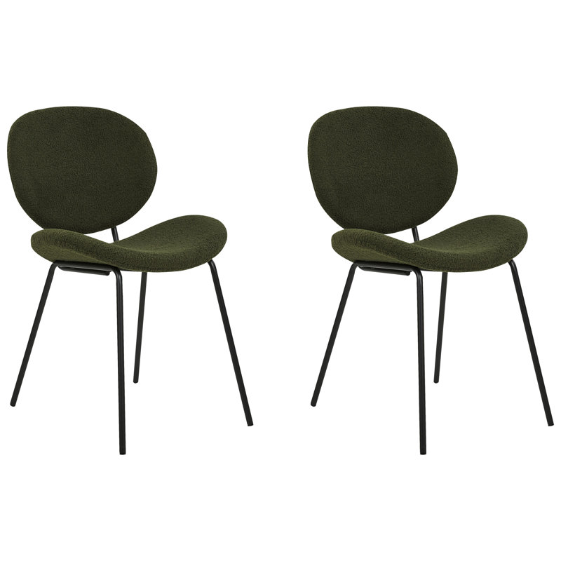 Eleanore 80cm H Upholstered Side Chair, Dark Green