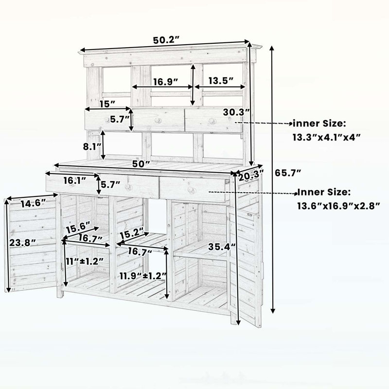 Versatile Garden Workbench with Superior Functionality and Attractive Design, White