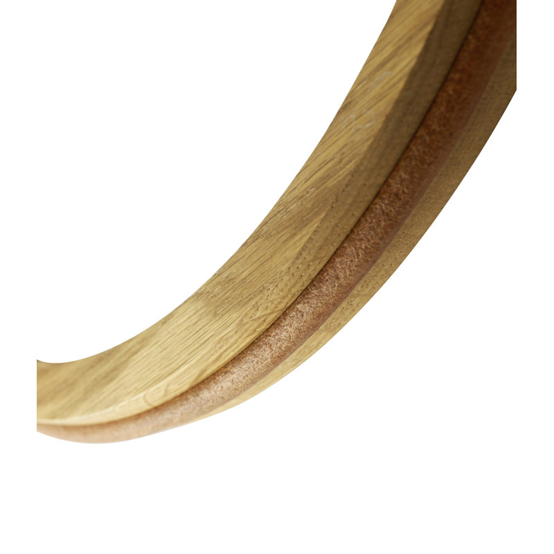 Mosso Round Solid Wood Mirror, Natural, 15.75" x 15.75"