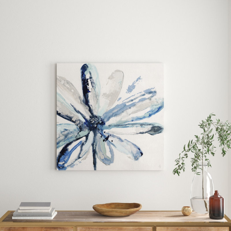 Wrapped Canvas Painting, Yellow/Blue, 81cm H x 81cm W x 3.81cm D