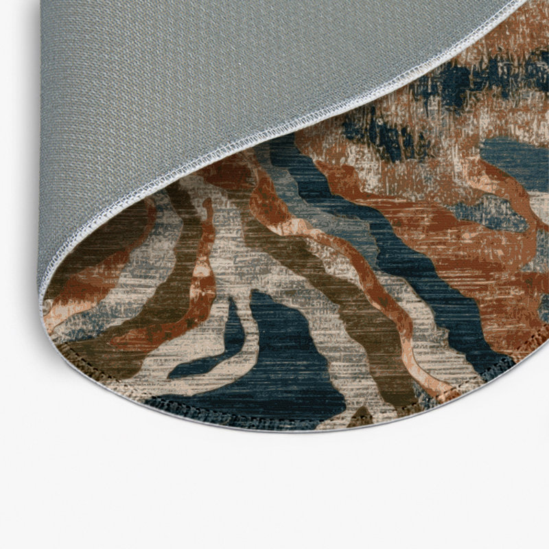 Tapis d'intérieur et d'extérieur brun Nature, Rond 5 pi