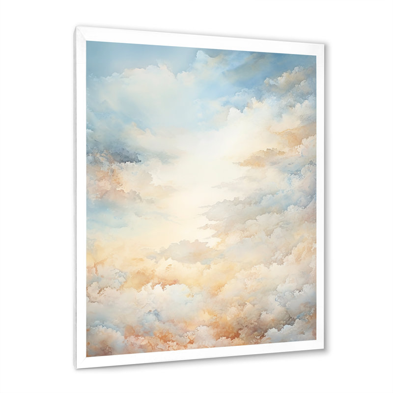 " Heavenly Horizons ", White Single Picture Frame, 32" H x 24" W x 1" D