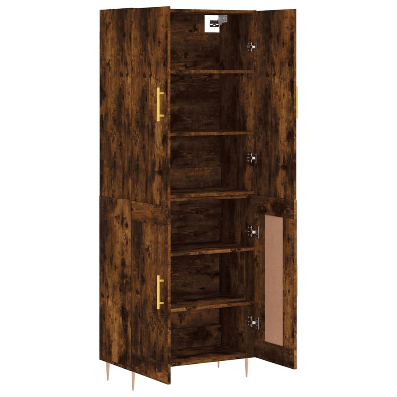 Youssouf 4 Door Manufactured Wood Wardrobe, Smoked Oak