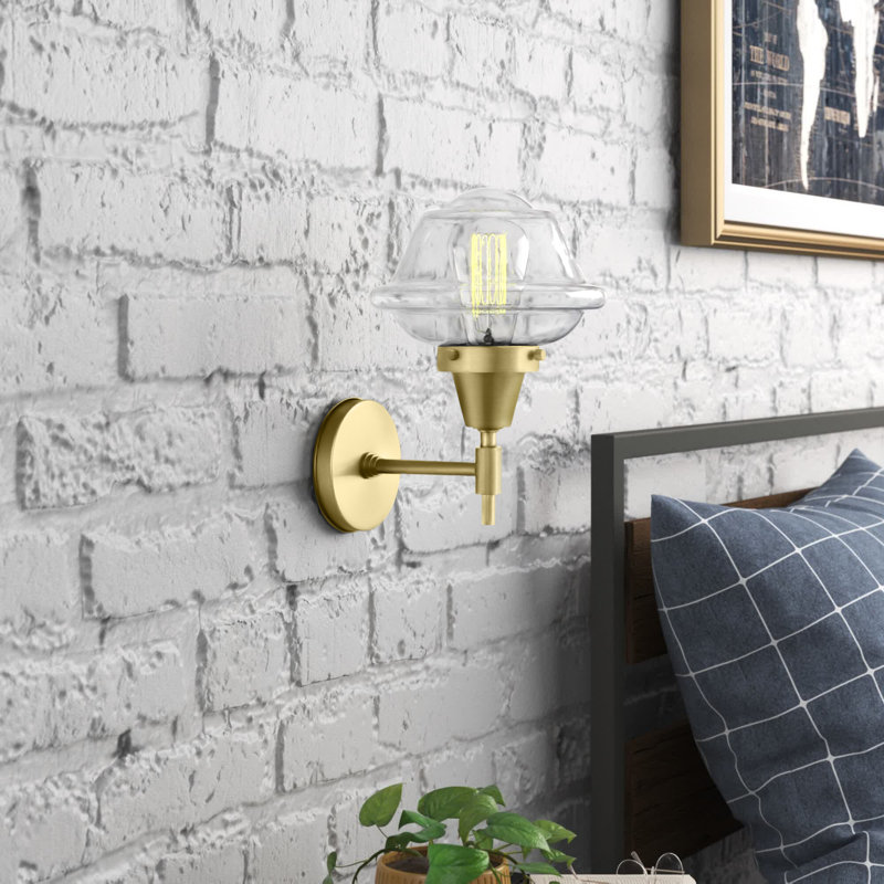 Gayle Chrome Armed Sconce, Polished Chrome, LED, Clear