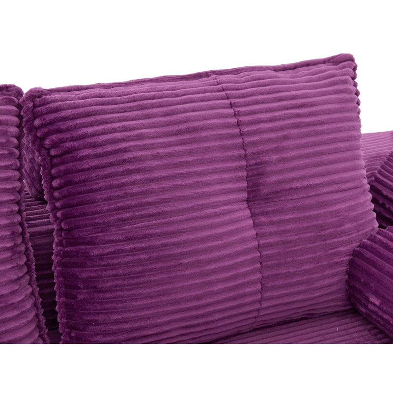 Canapé-lit convertible en velours côtelé, sans assemblage, Velours côtelé mauve