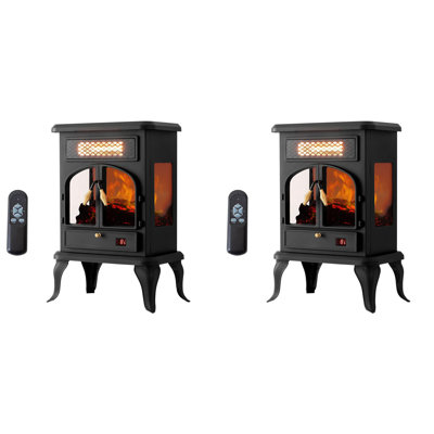 F2C Global Limited 15.5 " W Black Electric Stove