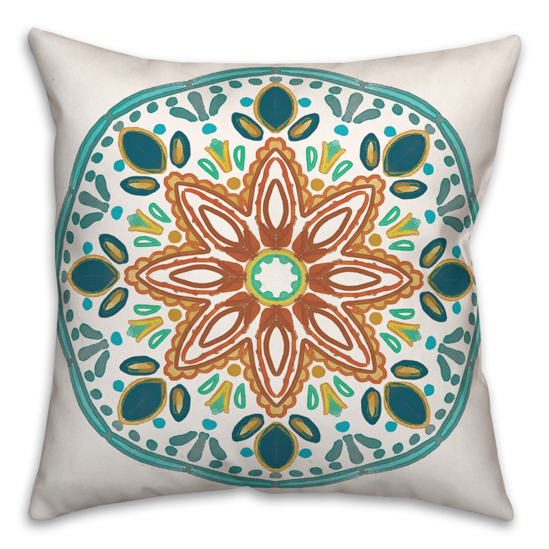 Housse et insert de coussin extérieur d'extérieur, Bleu, Floral 8
