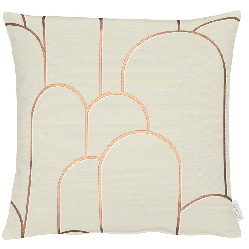 Geometric Square Cushion Cover Cushion, 49 x 49cm, Grey/Gold