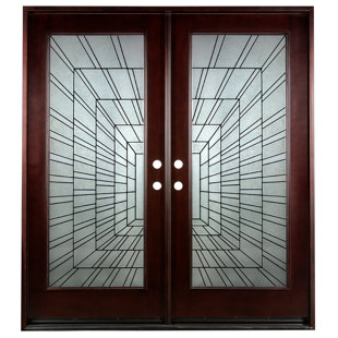 80'' Paneled Wood Front Entry Doors