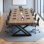 10-foot Industrial-Style Walnut Solid Wood Conference Table, Rectangular Seminar Table