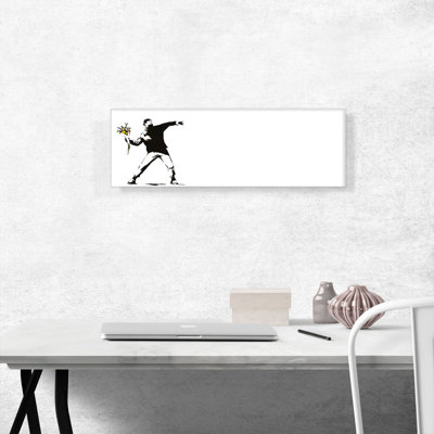 «Rage, Flower Thrower» par Banksy, reproduction d'art graphique sur toile tendue