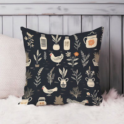 Landscape and Nature Rustic Farmhouse Pattern IX Farmhouse Throw Pillow Cover