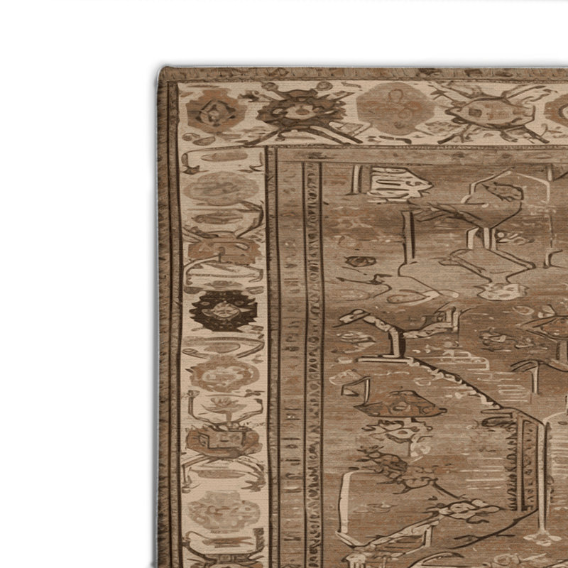 Turkish Brown Indoor and Outdoor Area Rug, Rectangle 2' x 3'
