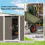 Aamilah 11.3 x 9.2ft Lean to Metal Garden Shed Waterproof Outdoor Grey