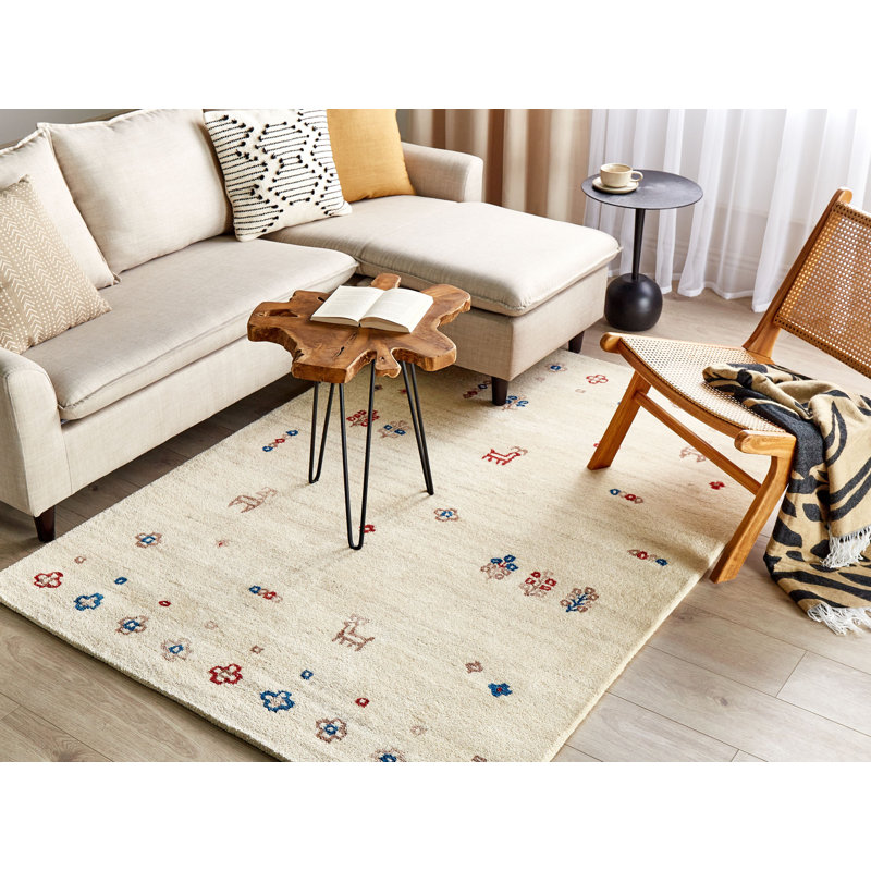Carmaletta Geometric Wool Hand Woven Area Rug, Rectangle 140 x 200cm