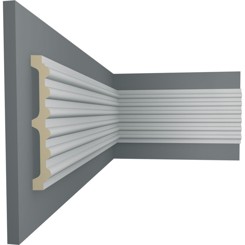 Gray Urethane Reeded Casing Set of 8