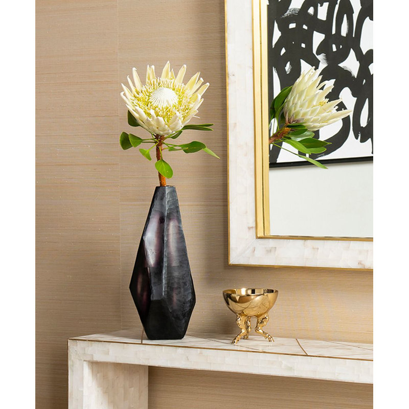 Asscher Handmade Glass Table Vase, Aubergine