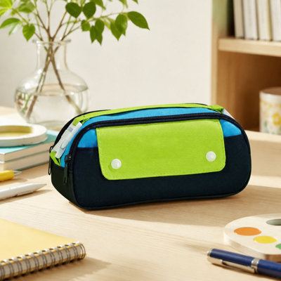 pencil bin Double Color Pen Bag High Face Value  Large Capacity Stationery Bag  Multi-layer Storage Wear- Pencil Case