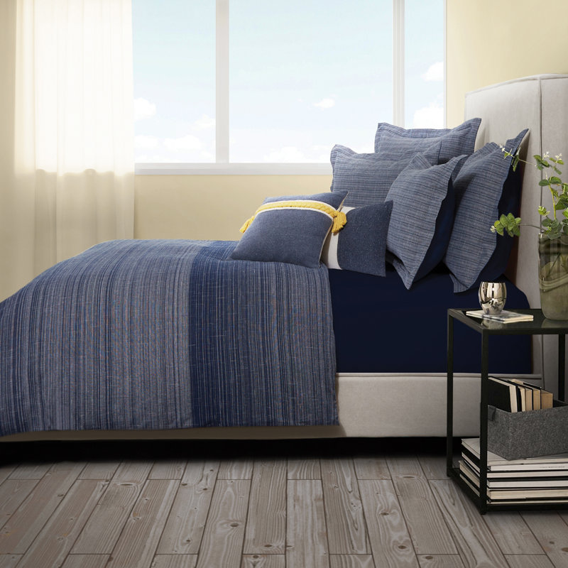 Crestwood Duvet Set - Denim, King Duvet Cover + 4 Shams + 3 Pillows