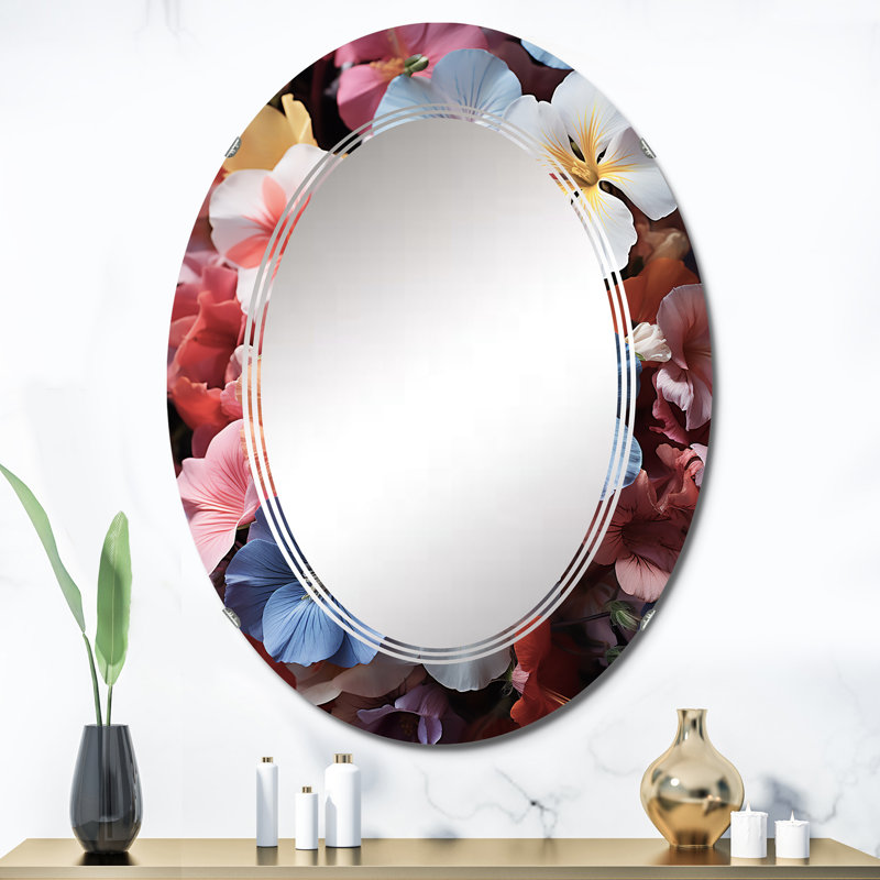 Penstarre - Miroir mural floral ovale, 36 po x 24 po