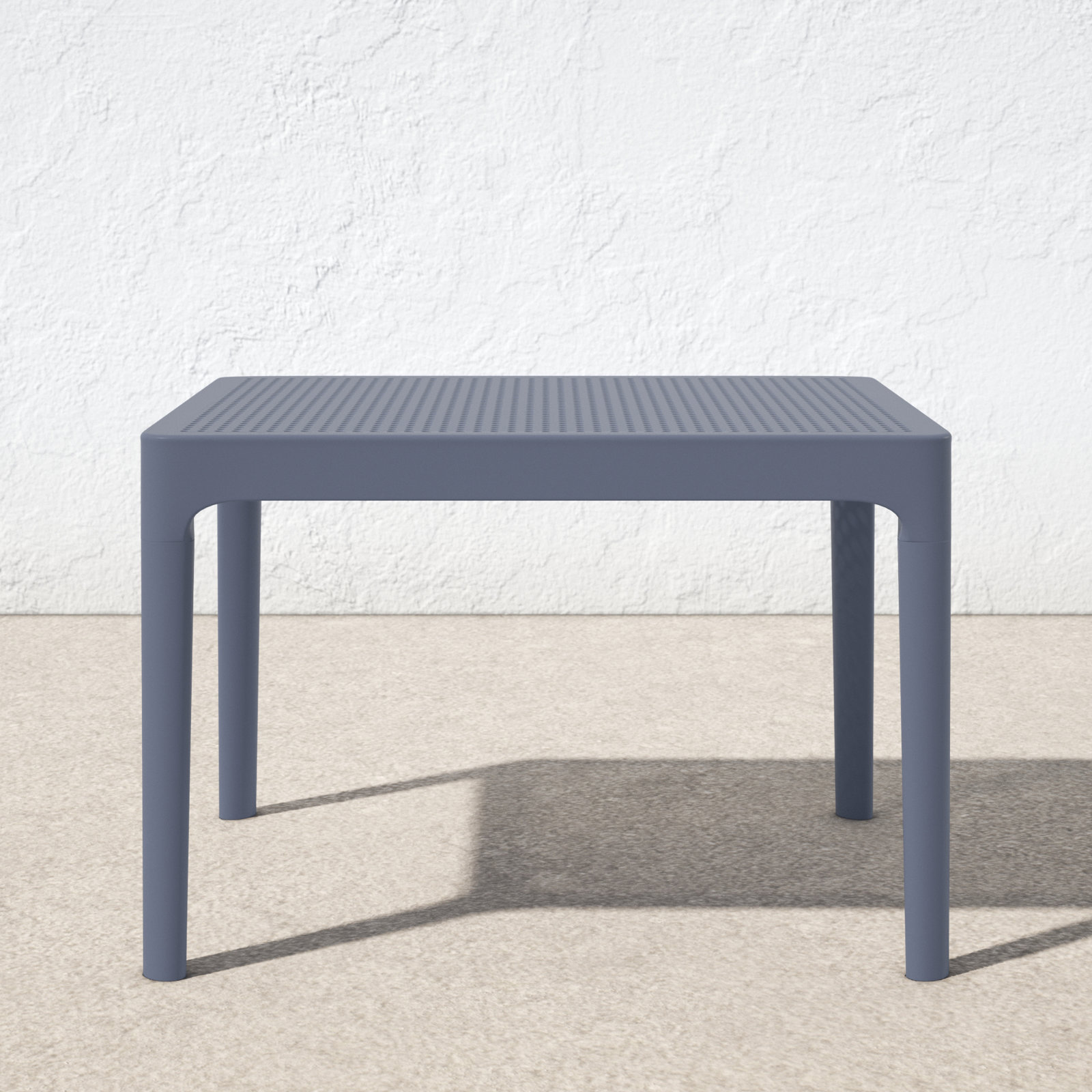 Farrah 23.6'' Plastic / Acrylic Outdoor Coffee Table, Dark Gray, 23.6"W x 15.7"H x 19.6"L