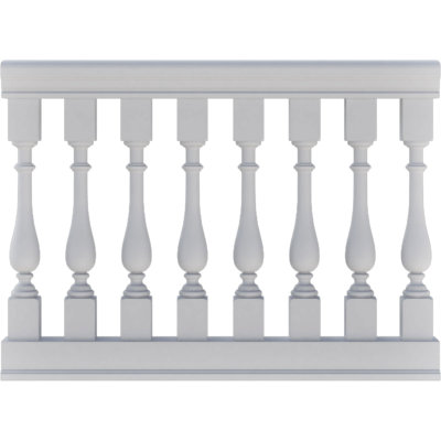 Endurathane 500 Series Calico Unassembled Balustrade Railing Kit, 32" Overall Height x 10'L. Kit includes (25) 2 1/2"W x 24"H Calico Balusters, (1) 120"L Top Rail, (1) 120"L Bottom Rail, (2) Rail Installation Kits & 2 Support Blocks