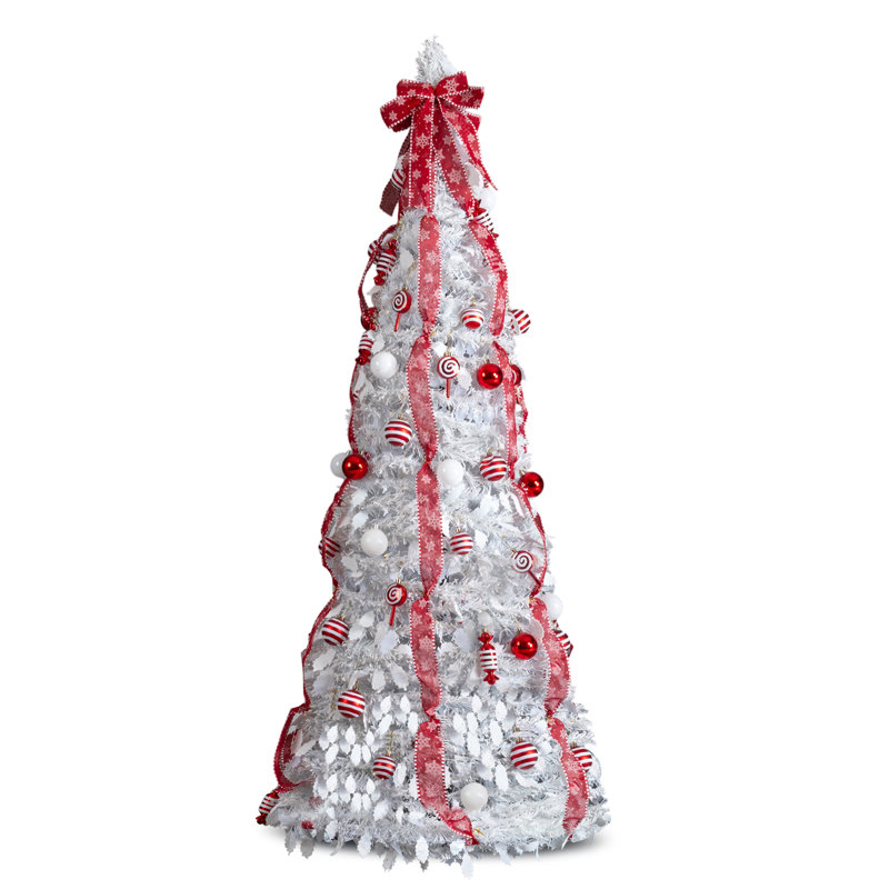 Arbre de Noël artificiel pré-éclairé avec ornements rouges, 6'