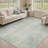 Modern Soft Abstract Machine Washable Mint Green Area Rug For Bedroom, Living Room-652459274