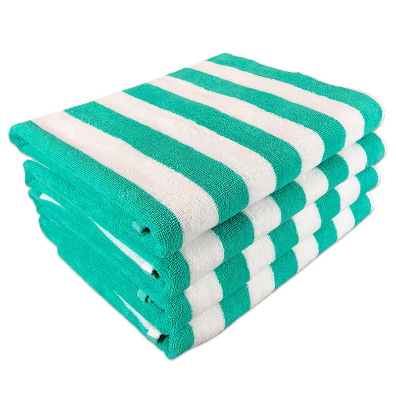 Arkwright California Cabana 100% Cotton 30x70 Beach Towel (Pack of 4), Green