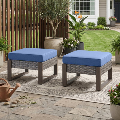 Allcot Polyethylene (PE) Wicker Outdoor Ottoman