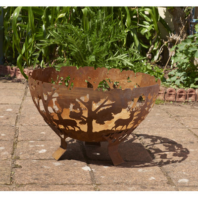 Merope Round Steel Wood Burning Fire Pit